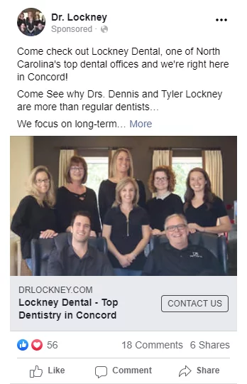 Lockeny Dental Facebook Ad screenshot