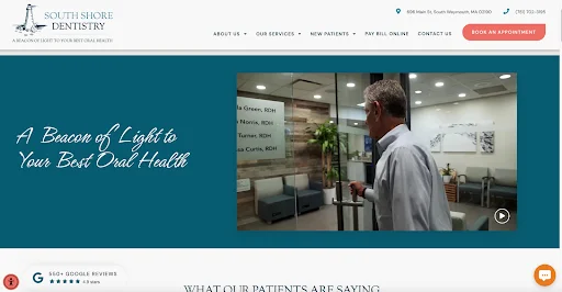 South Shore Dentistry best of 2023 website